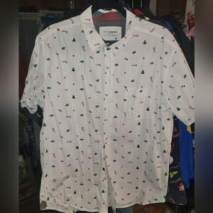 Mens Christmas Festive Button Down XL